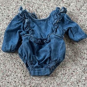 Old Navy Denim Baby Outfit with Ruffles